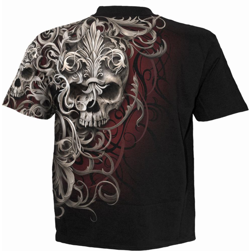 Spiral - SKULL SHOULDER WRAP Mens Tshirt - Black